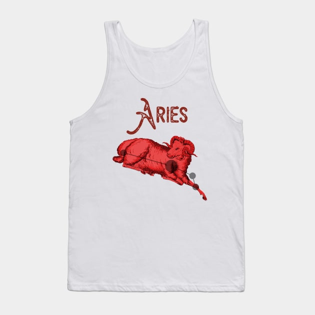 Aries ))(( Astrological Sign Zodiac Constellation Design Tank Top by darklordpug